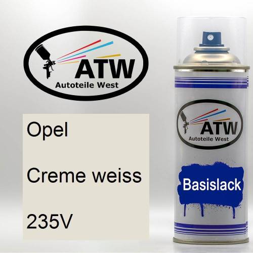 Opel, Creme weiss, 235V: 400ml Sprühdose, von ATW Autoteile West.